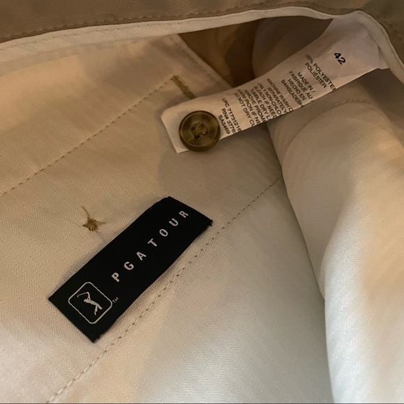 PGA Tour | Performance Golf Shorts Mens Size 42 Stretch 10” Inseam Khaki Tan - Picture 4 of 8